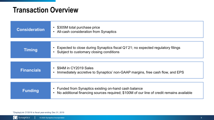 Synaptics to Acquire Displaylink slide image #10