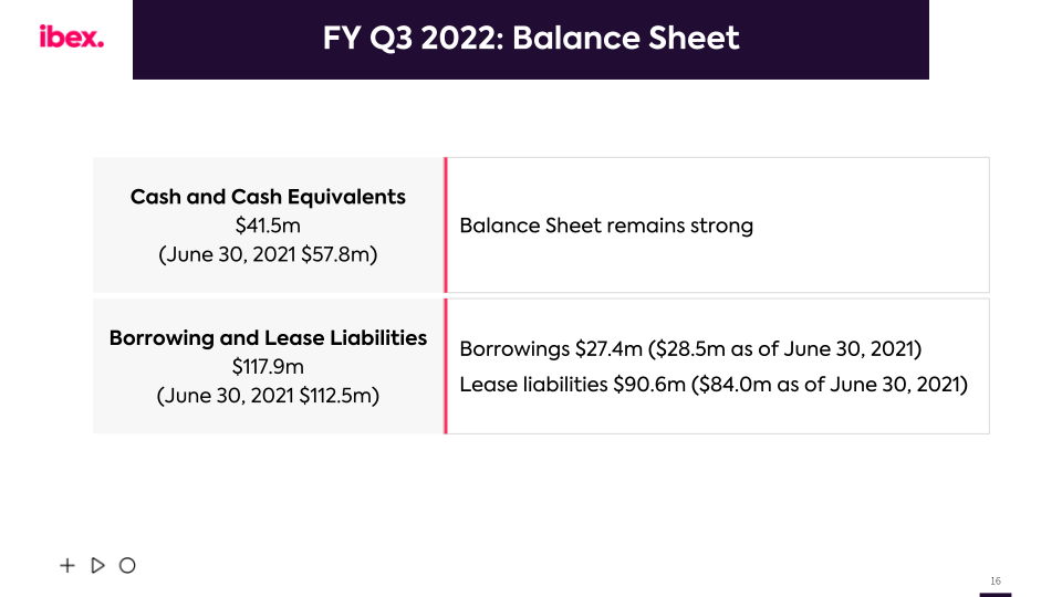 ibex Q3 FY2022 Earnings Call slide image #17