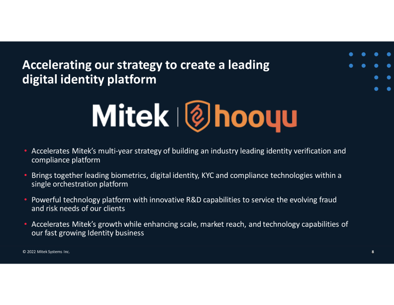 Mitek's Acquisition of Hooyu slide image #9