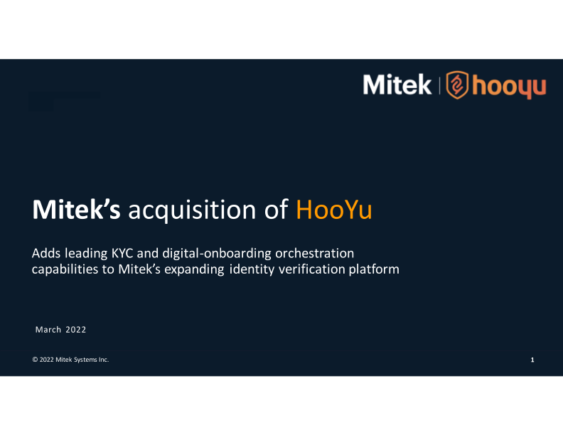 Mitek's Acquisition of Hooyu image