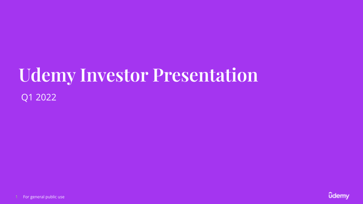 Udemy Investor Presentation image