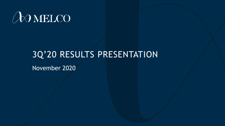 3Q’20 Results Presentation image