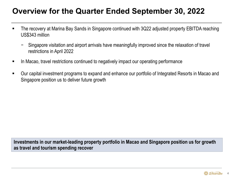 Sands 3Q22 Earnings Call Presentation slide image #5