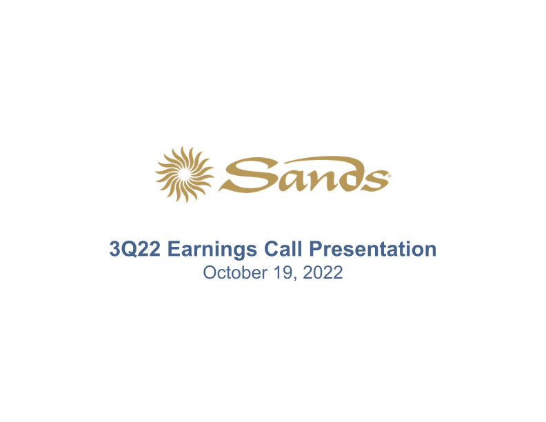 Sands 3Q22 Earnings Call Presentation image