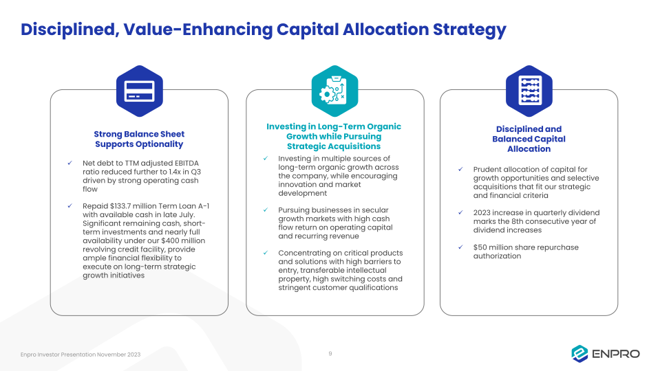 Enpro Investor Presentation slide image #10