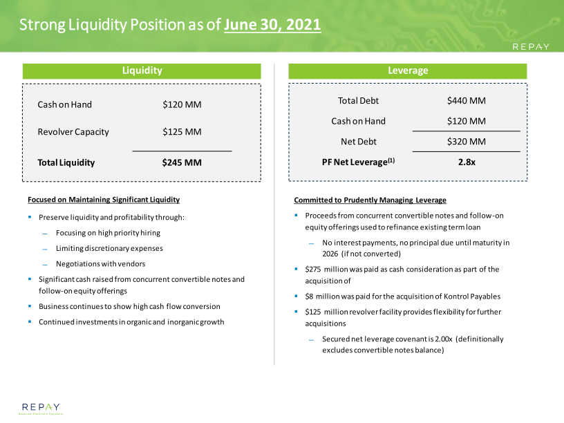 Repay Q2 21 Earnings Supplement slide image #7