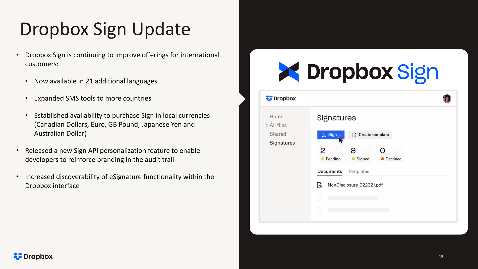 Dropbox Third Quarter 2023 Financial Results slide image #16