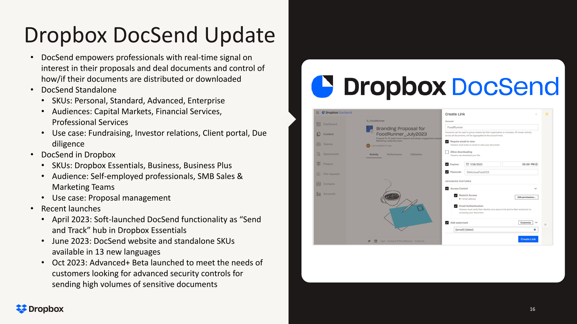 Dropbox Third Quarter 2023 Financial Results slide image #17