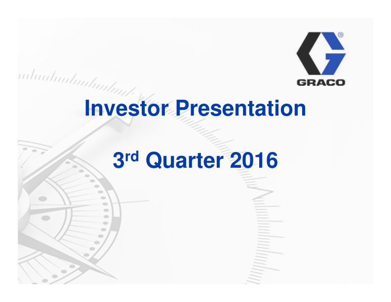 Investor Presentation 3rd Quarter 2016 image