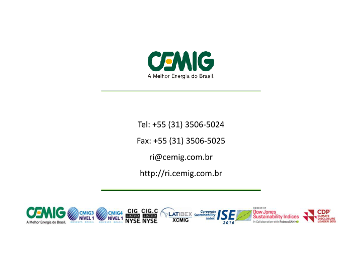 Cemig 3Q16 Results slide image #14