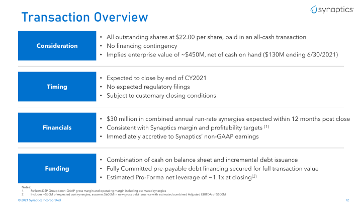 Synaptics to Acquire DSP Group Accelerates leadership in Low Power Edge AI slide image #13