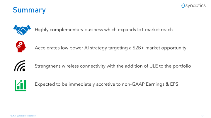 Synaptics to Acquire DSP Group Accelerates leadership in Low Power Edge AI slide image #14