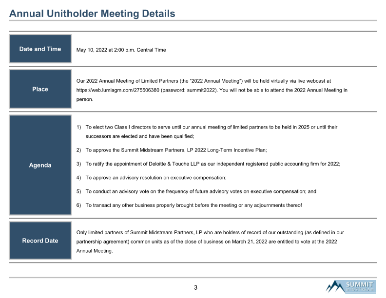 Summit Midstream Partners, Lp Proxy Discussion Material slide image #4