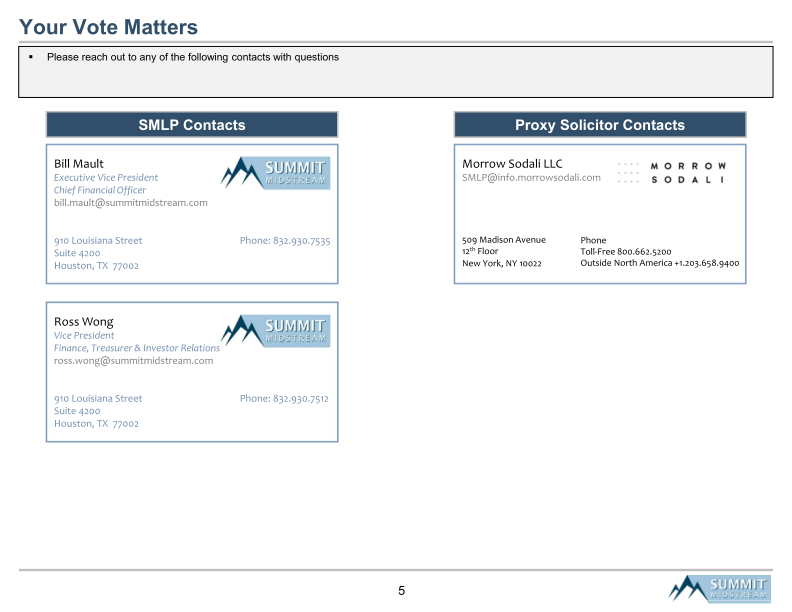 Summit Midstream Partners, Lp Proxy Discussion Material slide image #6