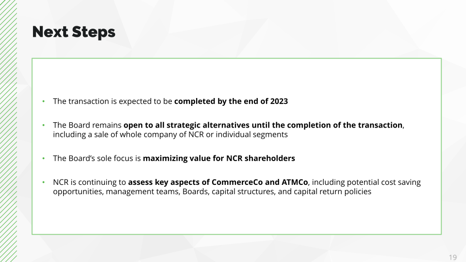 NCR to Create Two Independent Industry Leaders slide image #20