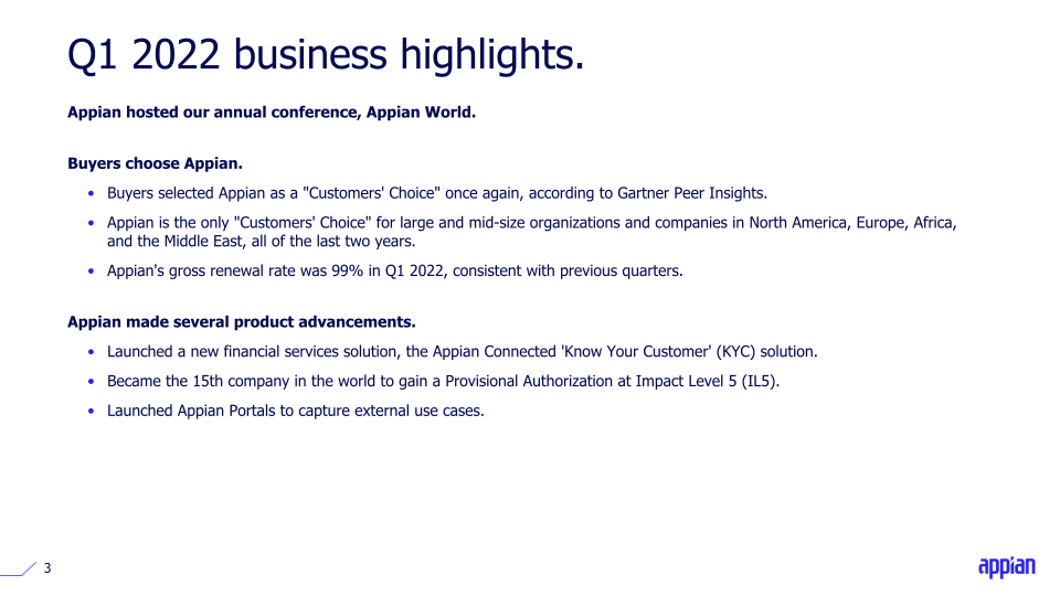 Appian Q1 2022 Earnings Call Presentation slide image #4