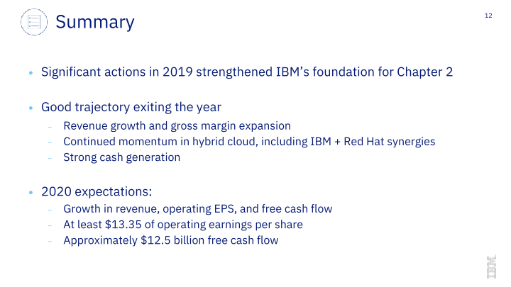 IBM 4Q 2019 Earnings slide image #13