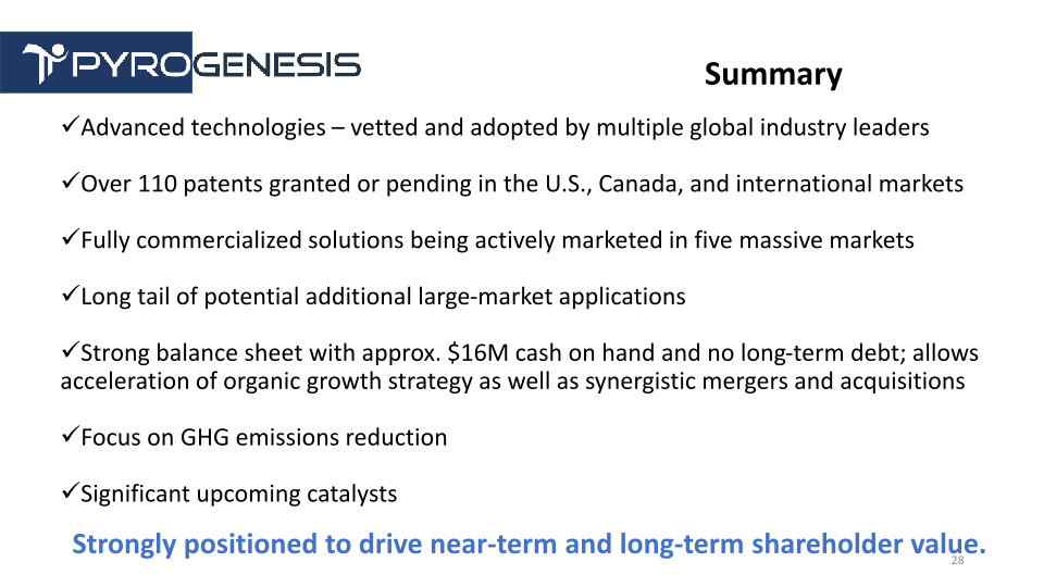 PyroGenesis Company Presentation slide image #29