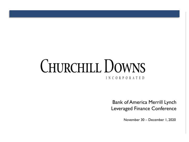 Bank of America Merrill Lynch Leveraged Finance Conference image