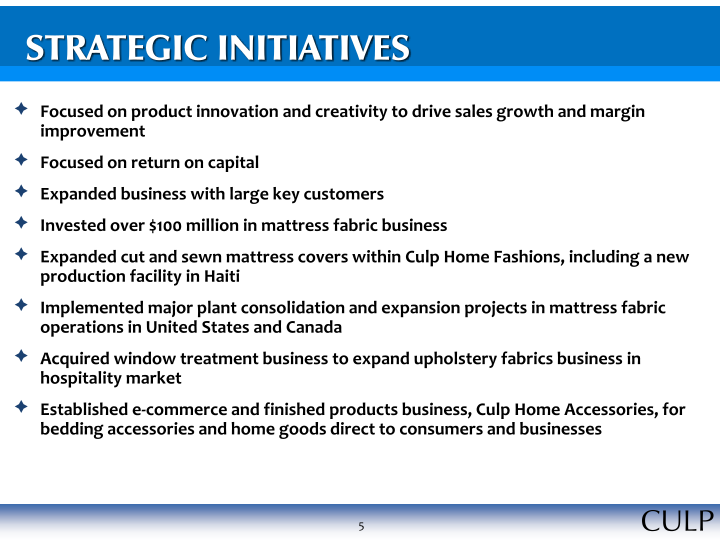 Culp, Inc. Investor Information slide image #6