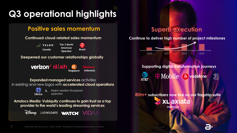 Amdocs Limited NASDAQ: DOX Fiscal Q3 2023 Earnings Presentation slide image #8