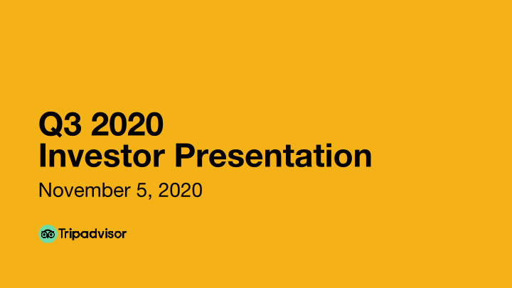 Q3 2020 Investor Presentation image