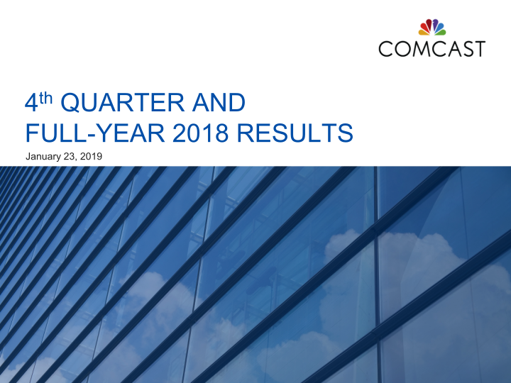 4th Quarter and Full year 2018 Results image