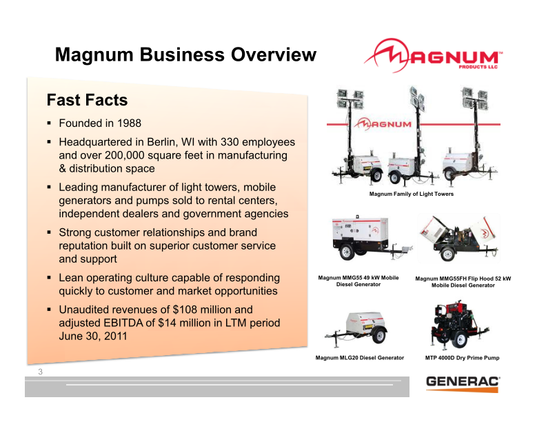 Acquisition of Magnum Products Conference Call slide image #4