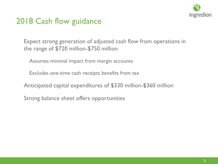 Ingredion Third Quarter 2018 Earnings Call slide image #23