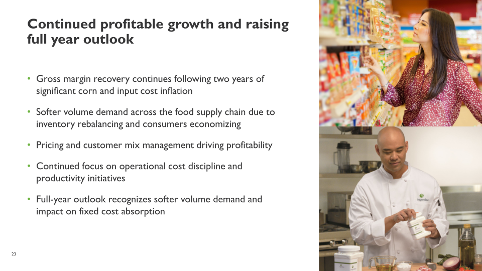 Ingredion Second Quarter 2023 Earnings Call slide image #24