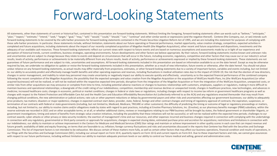 Centene Corporation Investor Update slide image #3