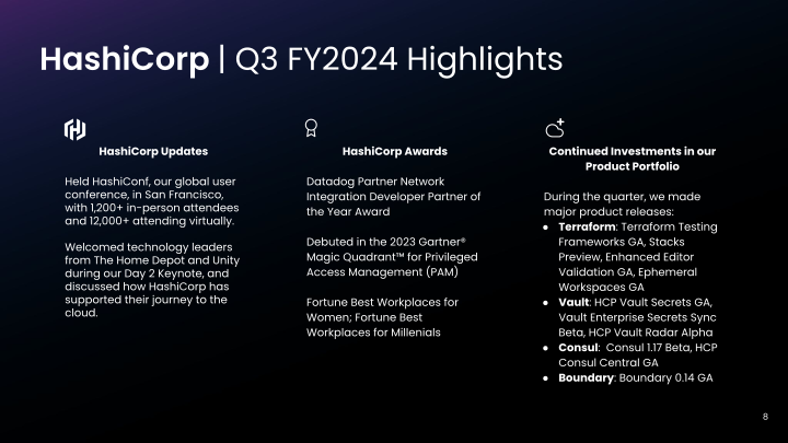 HashiCorp Q3 FY2024 slide image #9