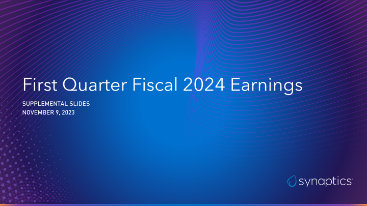 Synaptics First Quarter Fiscal 2024 Earnings image