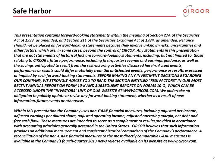 Circor Fourth Quarter 2013 Investor Review slide image #3