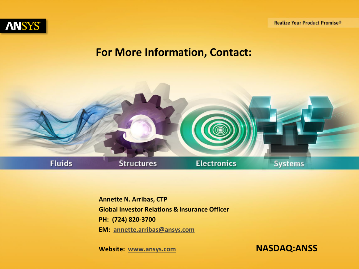 Ansys Investor Presentation slide image #32