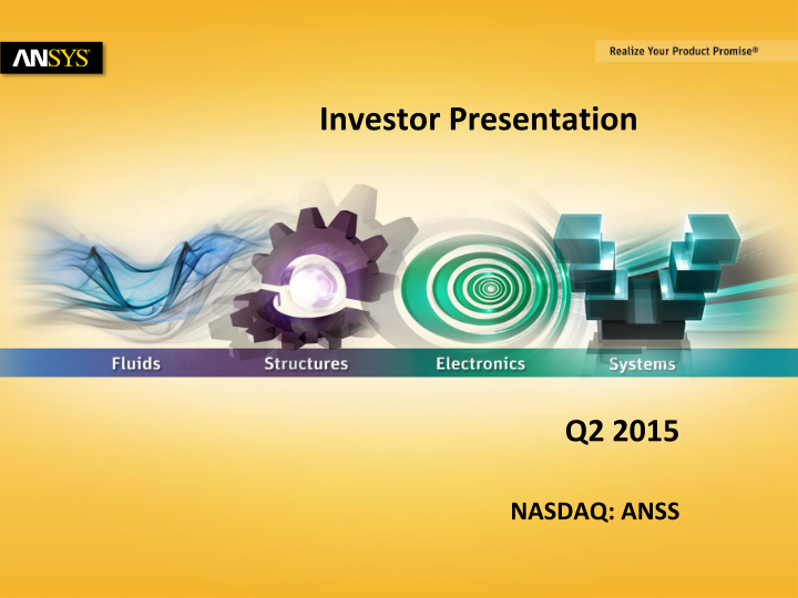 Ansys Investor Presentation image