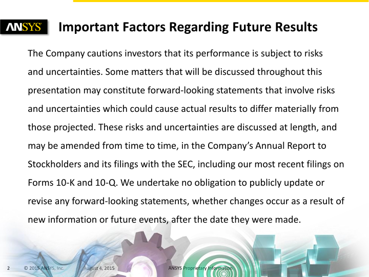 Ansys Investor Presentation slide image #3