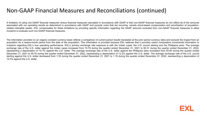 Exl Service Holdings, Inc. Fourth Quarter 2022 Financial Results slide image #11