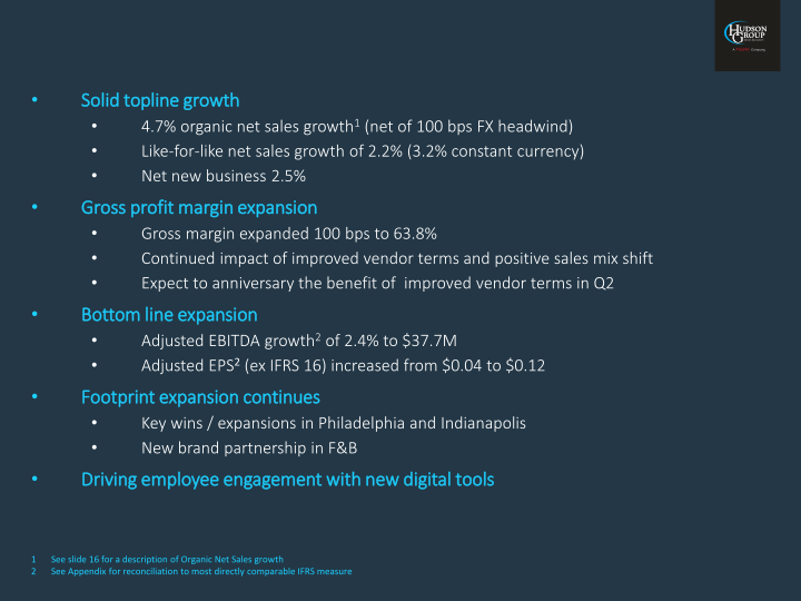 2019 First Quarter Results slide image #7