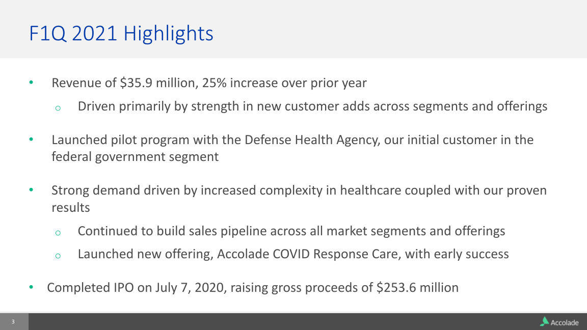 Accolade F1 Q 2021 Earnings Results slide image #4