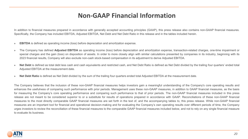 Atni Investor Presentation First Quarter 2023 slide image #20