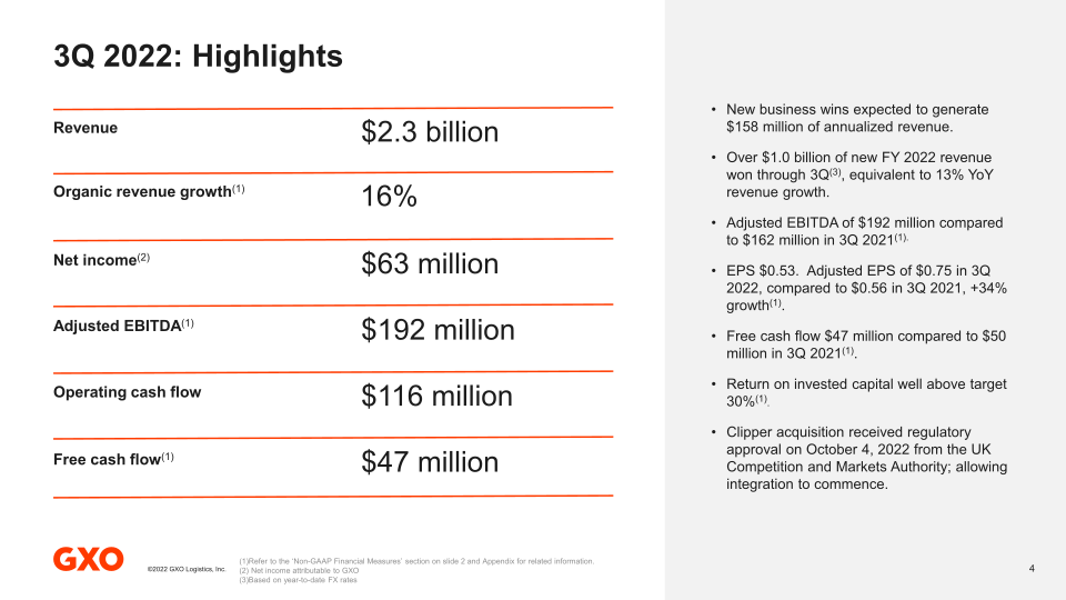 GXO Third Quarter 2022 Results slide image #5