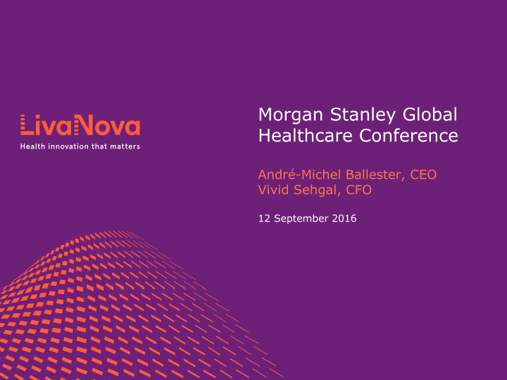 Morgan Stanley Global Healthcare Conference image