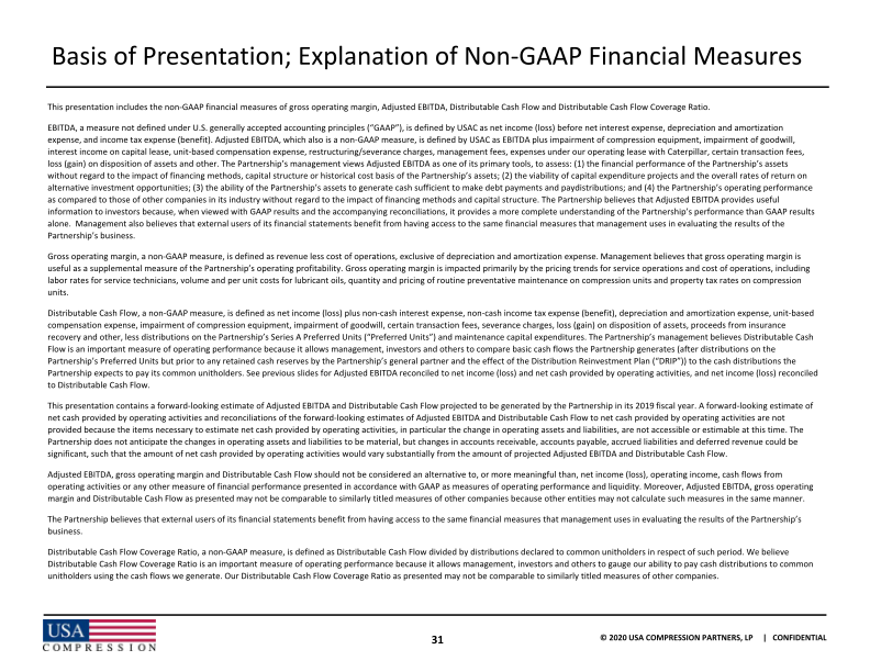 Usa Compression Partners, Lp J.P. Morgan High Yield and  Leveraged Finance Conference slide image #33