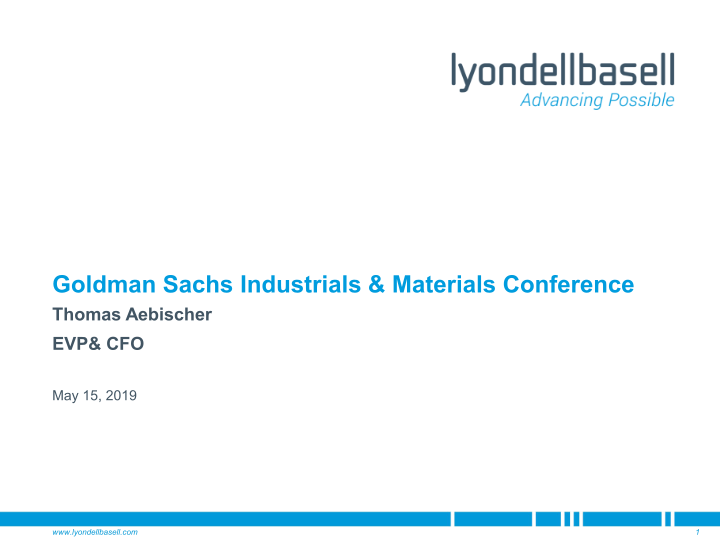 Goldman Sachs Industrials & Materials Conference image