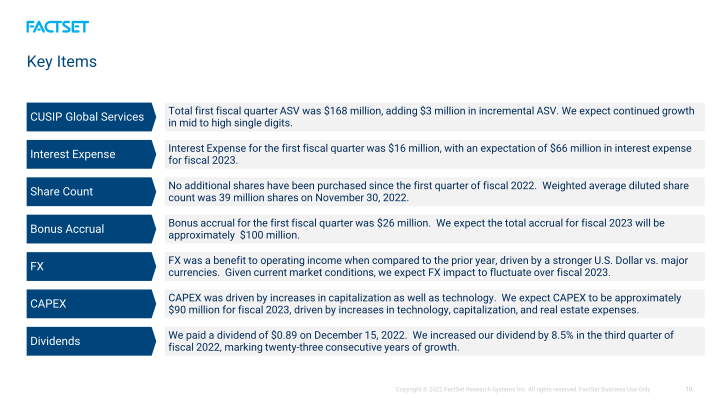 FactSet Earnings Call slide image #11