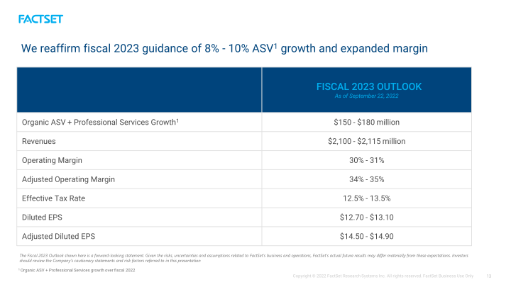 FactSet Earnings Call slide image #14