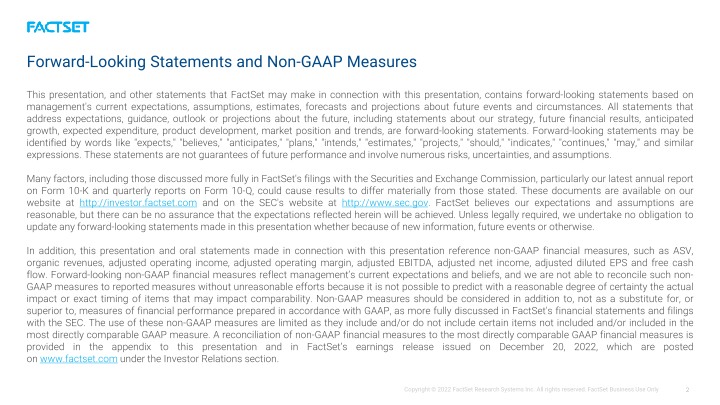 FactSet Earnings Call slide image #3