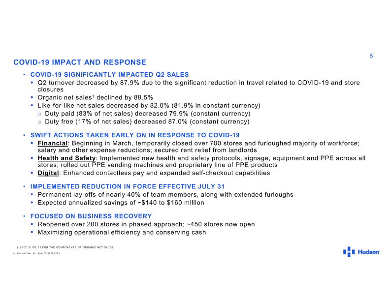 Hudson 2020 Second Quarter Results slide image #7