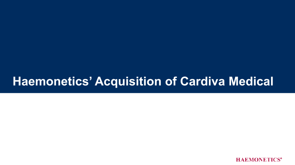 Haemonetics’ Acquisition of Cardiva Medical image